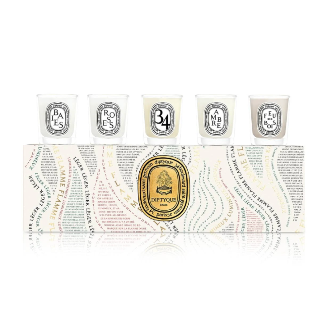 Diptyque 2023最新推出 mini candle set - Baies, Roses, 34, Ambre,Feu de Bois