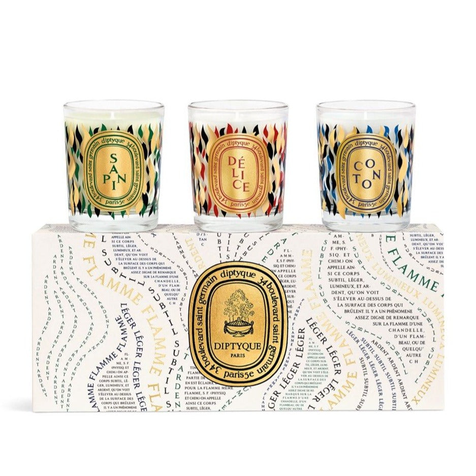 Diptyque 2023 Set of Three Small Holiday Candles ✨70g x 3